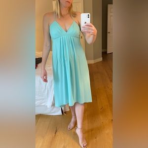 Aritzia, Wilfred, size 6, turquoise midi dress.